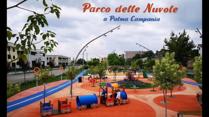 Pavimentazione ad alta permeabilità in terra stabilizzata per il Parco delle Nuvole di Palma Campania (NA)