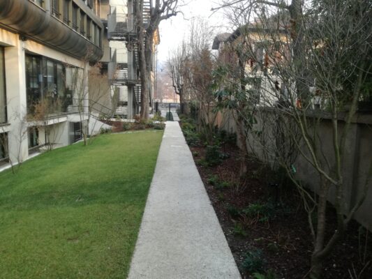 Fondazione Agnelli a Torino: pavimentazione drenante con aggregati calcarei