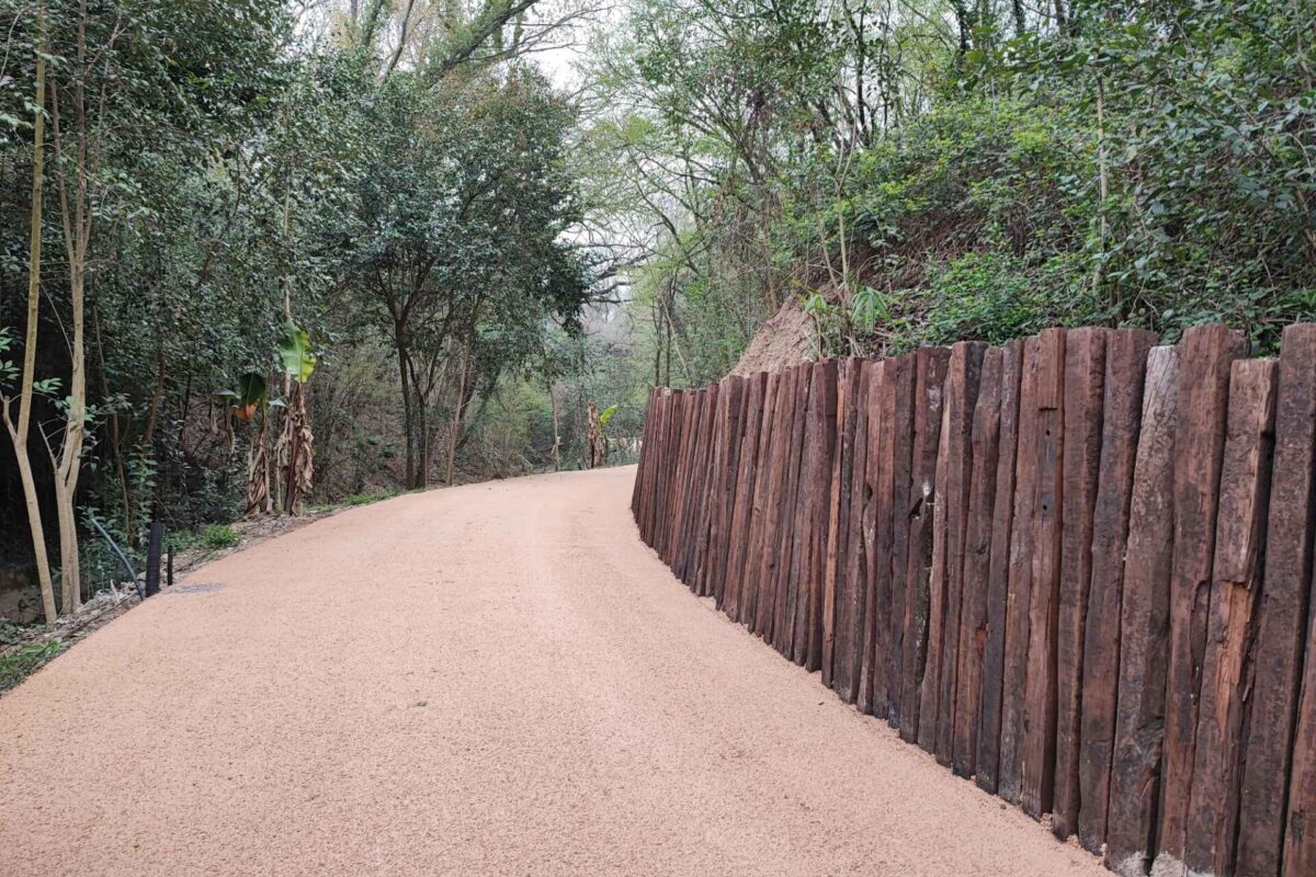 Krijimi i dyshemesë miqësore me mjedisin në përzierje kokrrizore të stabilizuar për rrugën e parkut argëtues Caneva World Park - Lazise (VR)